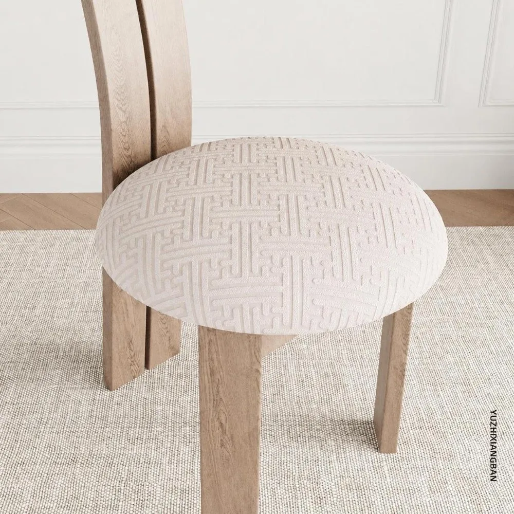 All-inclusive Stretch Round Stool Seat Cover Thick Washable Chair Protector Cover Breathable Non Slip Stool Cover Home Use