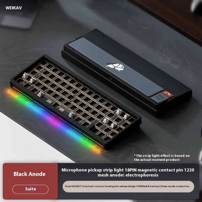 

Weikav Nut65 Mechanical Keyboard Kit - Aluminum Double Gasket Structure Three-Mode Esports Game Gift with Key Switches