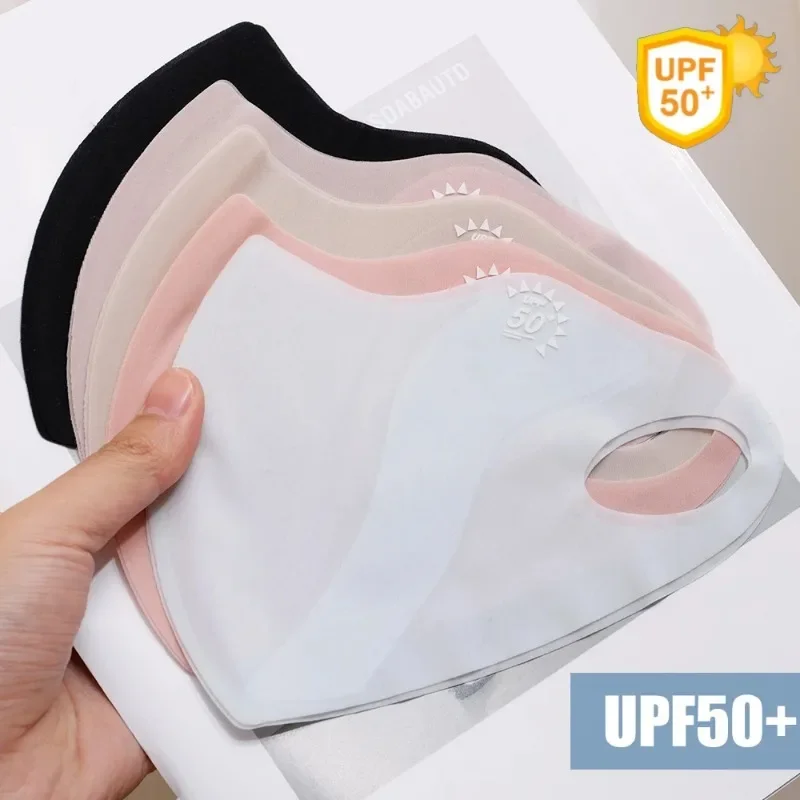 Sunscreen Face Scarf Ice Silk Mask for Women Thin Summer Solid Color Face Cover UV Protection Mask Face Gini Mask Sports