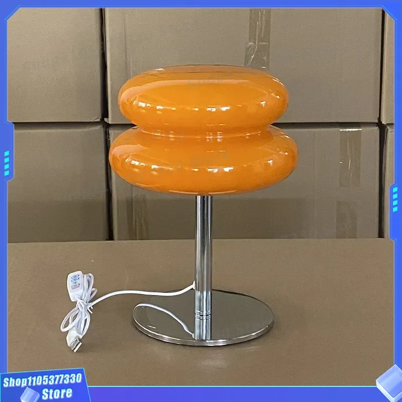 Modern Glass Night Light for Bedroom Bedside Table Lamp Eye Care Reading Desk Lamp Living Room Decorative Atmosphere Lighting