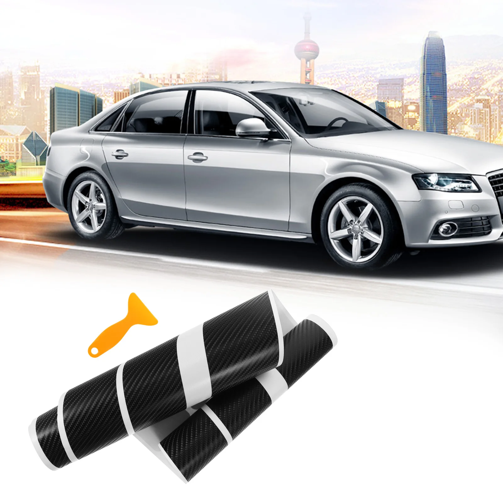 

5Pcs Carbon Stickers Car Protector Sticker for Car Door Protector Anti Scratch Sill Stickers Vehicle Accessories