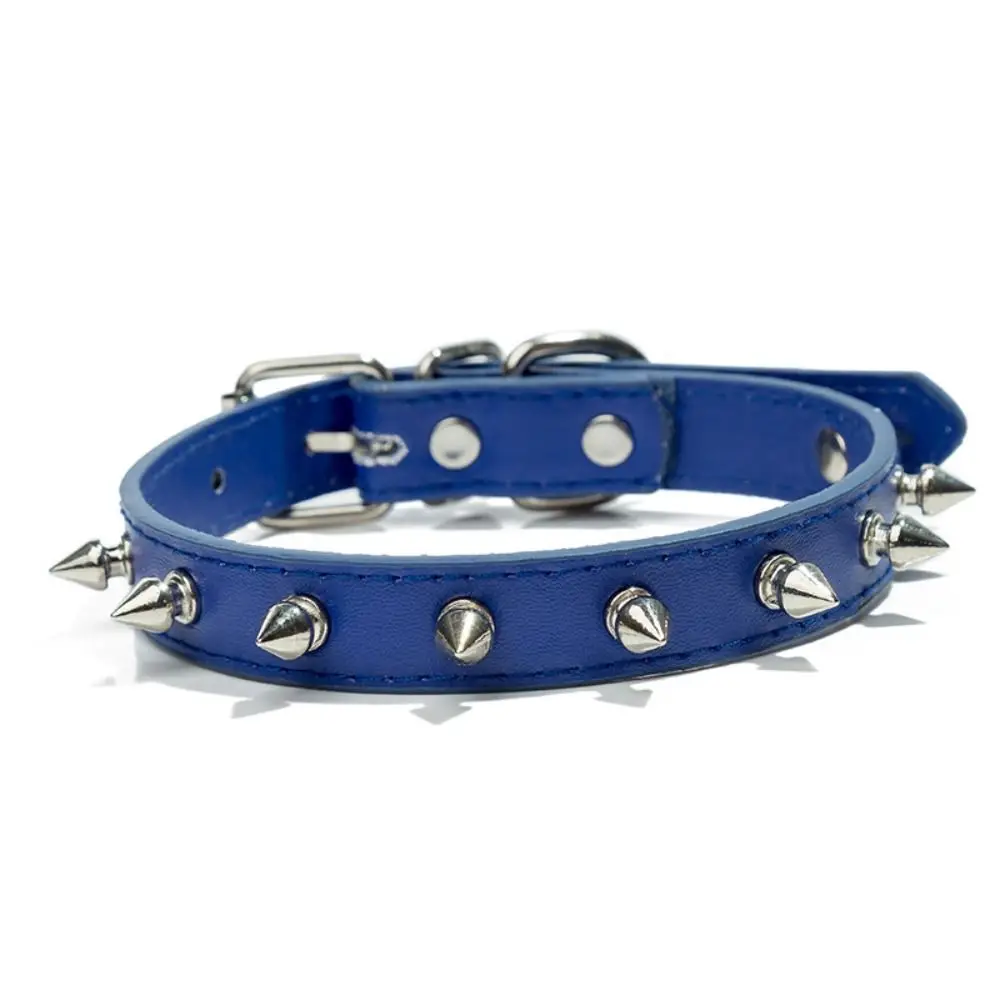

Pet Products Leather Cat Dog Collar Cool Colorful Pet Spiked Studded Collars Exquisite Adjustable Pet Necklace Puppy
