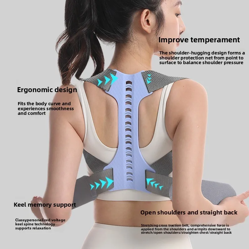 Breathable Open Back Correction Belt Spine Support Posture Trainer Hunchback Straightener For Adult Body Shaping Use