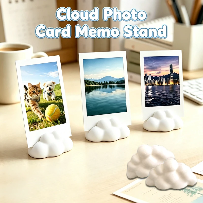 Cloud-Shaped Photo Holders 3D Printed Desktop Polaroid Photo Display Stand Photo Postcard Storage Base Funny Ornament Decoration