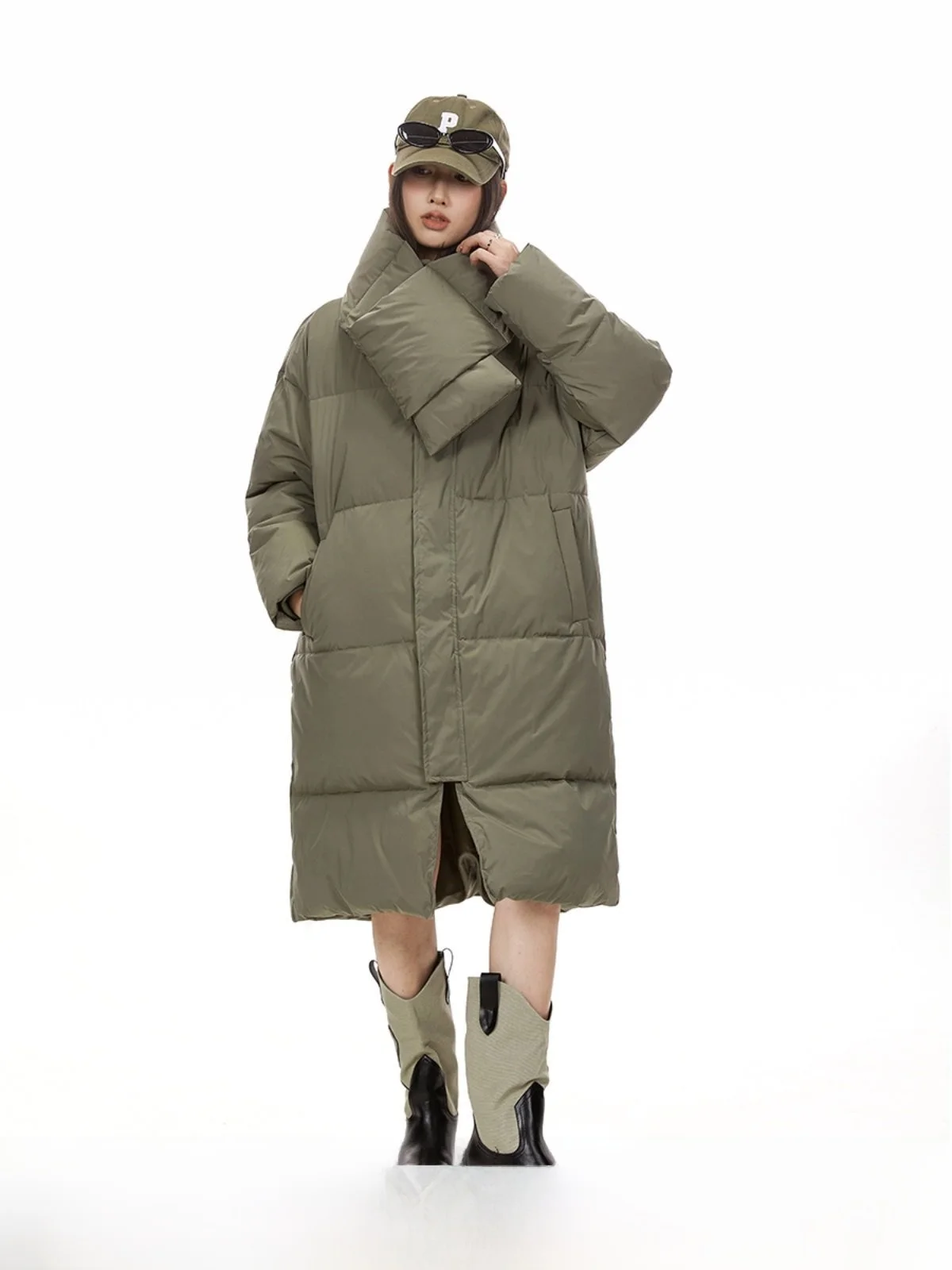 

Теплая повседневная куртка-пальто в стиле «слэш», модная удлиненная модель для женщин, свободный крой, на молнии, зимняя верхняя одежда