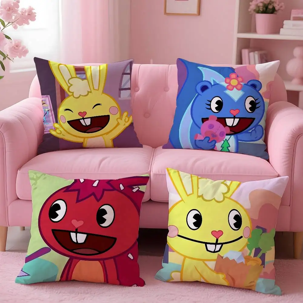 N-Nutty H-Happy Tree F-Friends Pillow Case pattern printing pillowcase living room sofa cushion cover bedroom room decor
