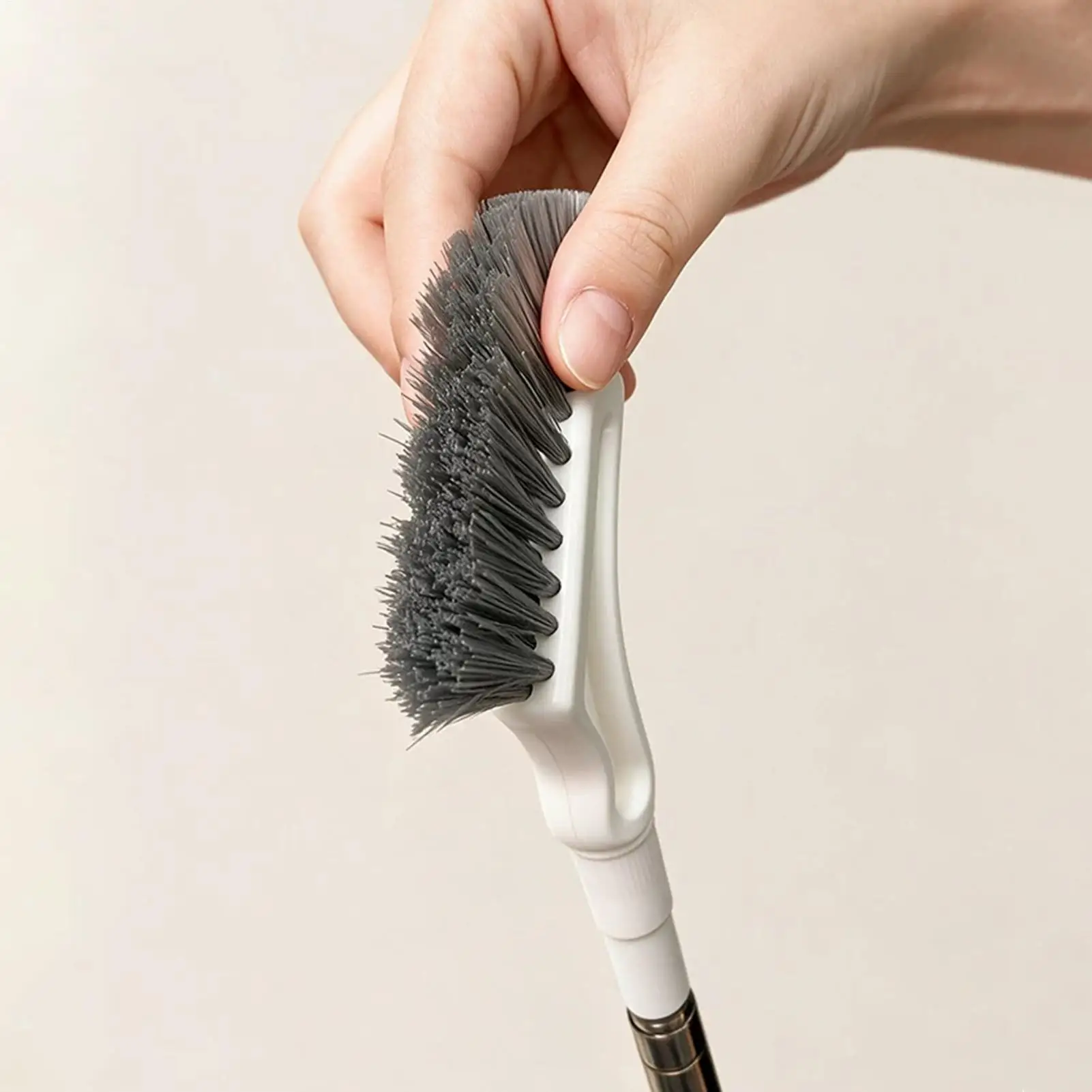 Extendable Floor Scrub Brush For Bathroom Stiff Bristles Remove Stubborn Grime Easily. Concrete Garage Floor