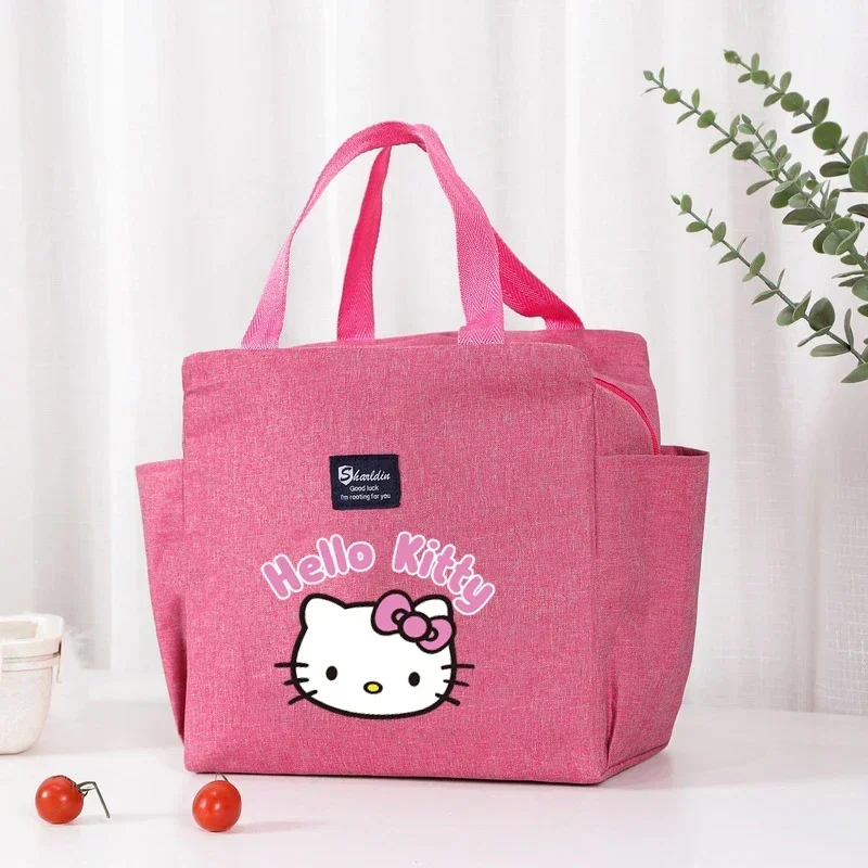 Hello Kitty Lunch Bags Anime Sanrio Picnic Bag Cartoon Insulated Meal Storage Pack Kawaii Lunch Boxes for Kids Birthday Gift New