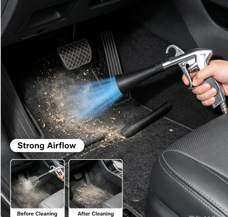 0.4Mpa-10Mpa Air Blow Gun Interior Detailing Cleaning Tool Dry Cleaning Car Wash Auto Accessories