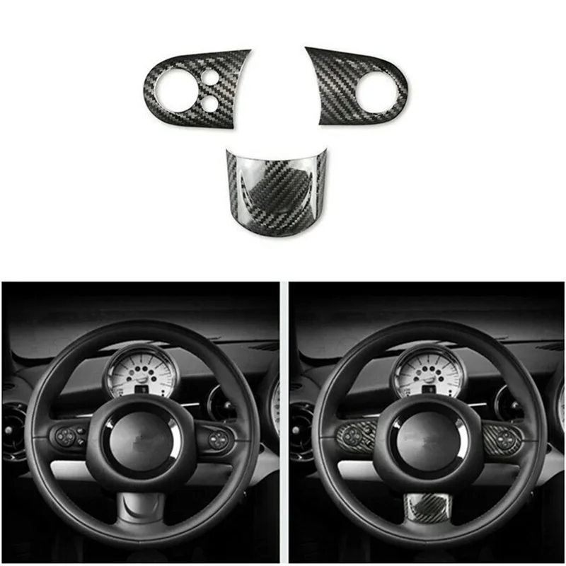 

Ingenious-Car Steering Wheel Decoration Protective Cover Trim Sticker For BMW MINI Cooper Clubman R54 R55 R56 R60 Spare Parts (B