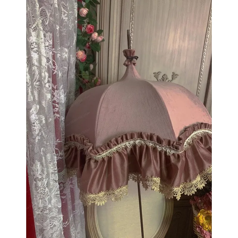 Handmade Antique Vintage Lolita Wedding Parasol, 55cm Pagoda Lace Umbrella for Bridal Photography，for Photo Shoot & Cosplay