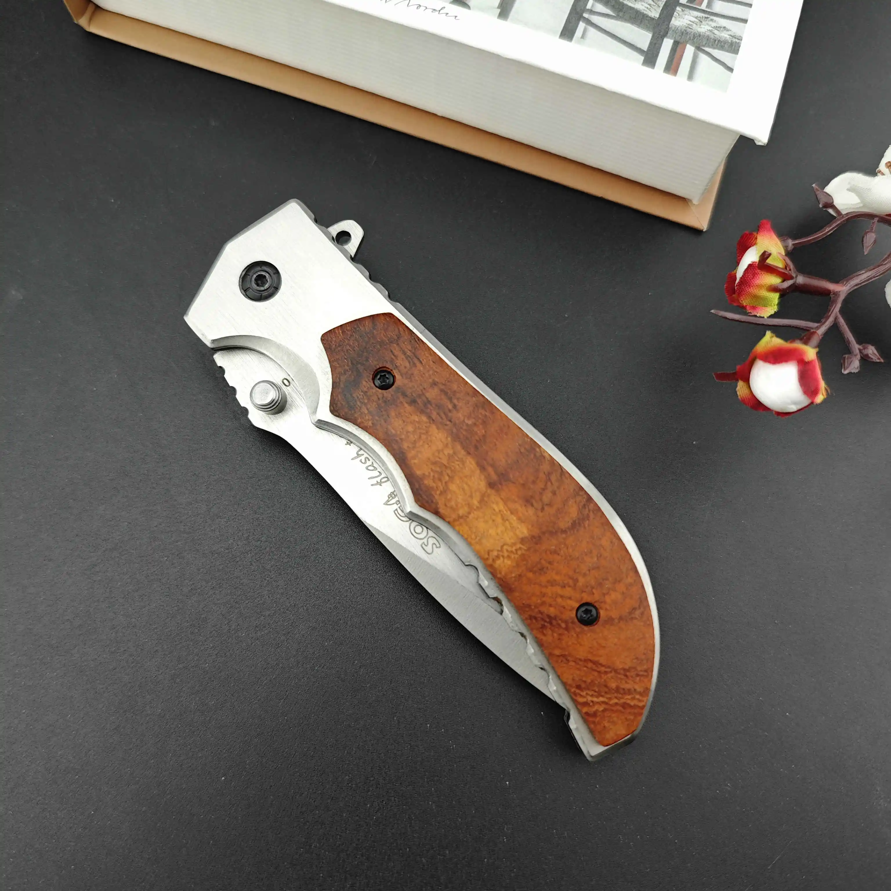 FA20 Folding knife 5Cr13Mov blade 420 steel inlaid with colored wood handle Outdoor camping EDC hunting Tactical folding tool