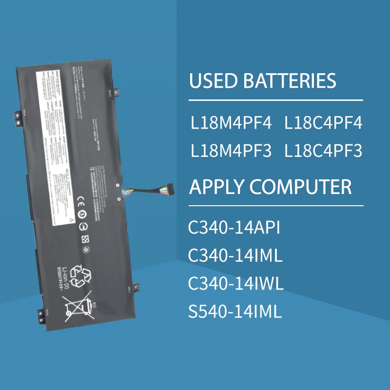 Lenovo-ラップトップバッテリー,S540-14IWL, C340-14api, C340-14api, C340-14IWL,xiaoxin air14 Flex-14api,2019, K3-IWL, 28