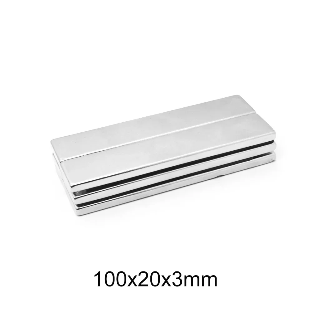 1~10PCS 100x20x3 Strong Block Magnetic magnet 100x20x3 mm Neodymium Magnet 100mm x20mm Permanent NdFeB Magnet strong 100x20x3mm