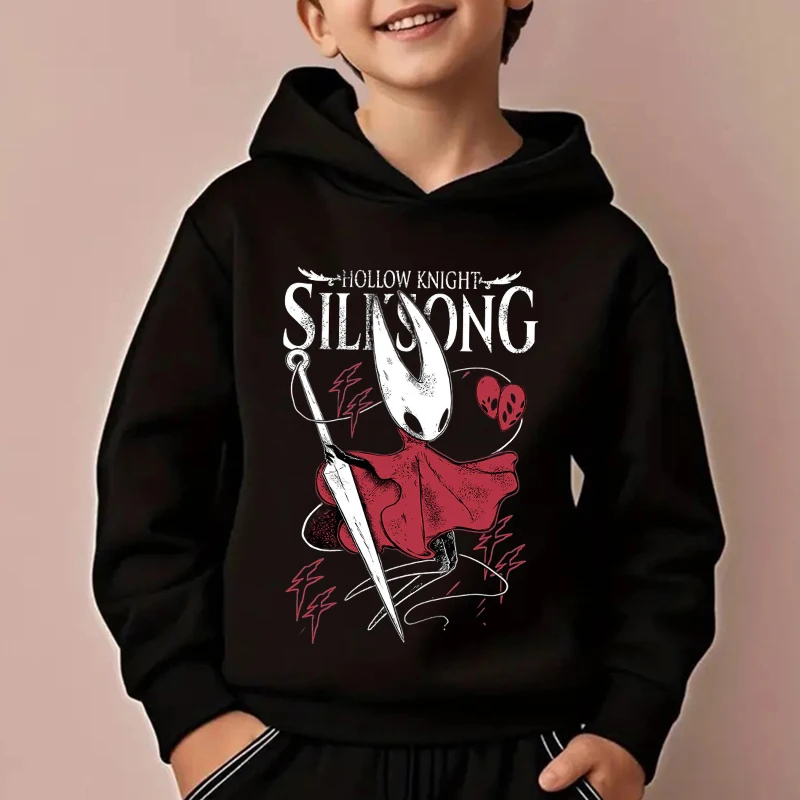 Funny Hollow Knight Print Hoodie Baby Girl Boy Clothes Fashion Casual Hooded Sweatshirts Long Sleeve Pullover Kids Outfits Gift