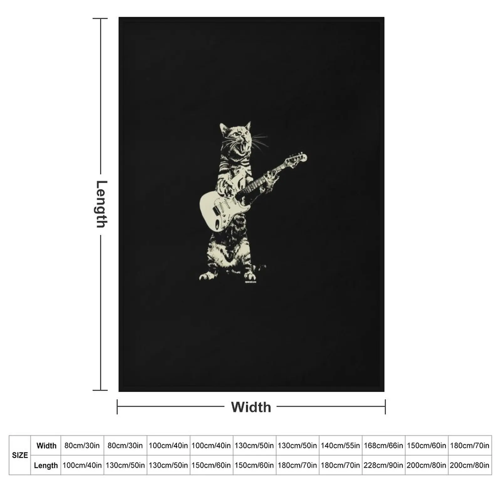 Cat playing guitar Essential Throw Blanket couch cozy soft plush fuzzy picnic outdoor blanket