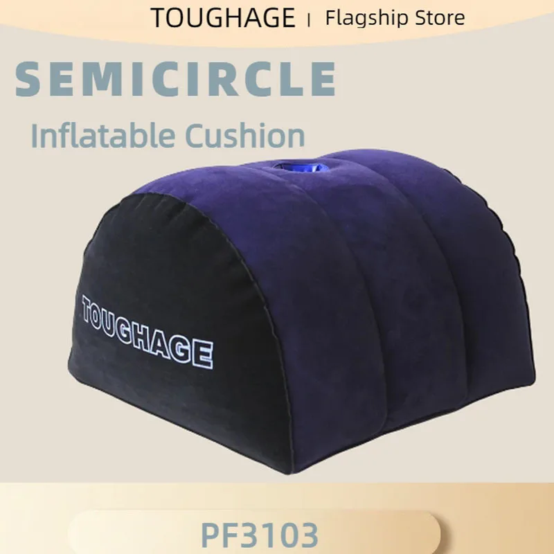 

Toughage Inflatable Semicircle Pillow Bed Wedge Love Position Deep Support Half Moon Cushion Couple Sex Toy With Inflation Pump