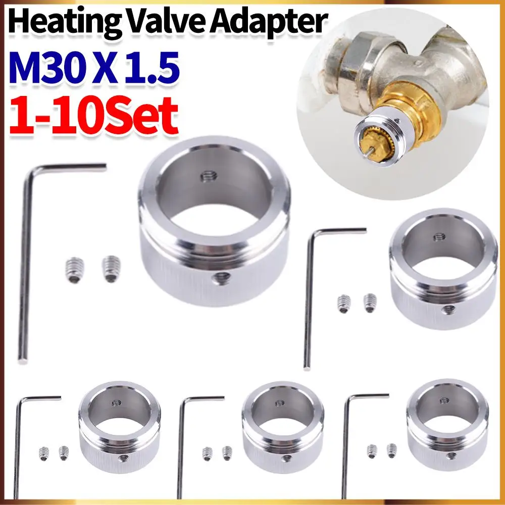 1/10Sets M30 X 1.5 Heating Valve Adapter 304 Stainless Steel Radiator Valve Thermostat Head With Strips For Ra Rav Ravl Valve ﻿