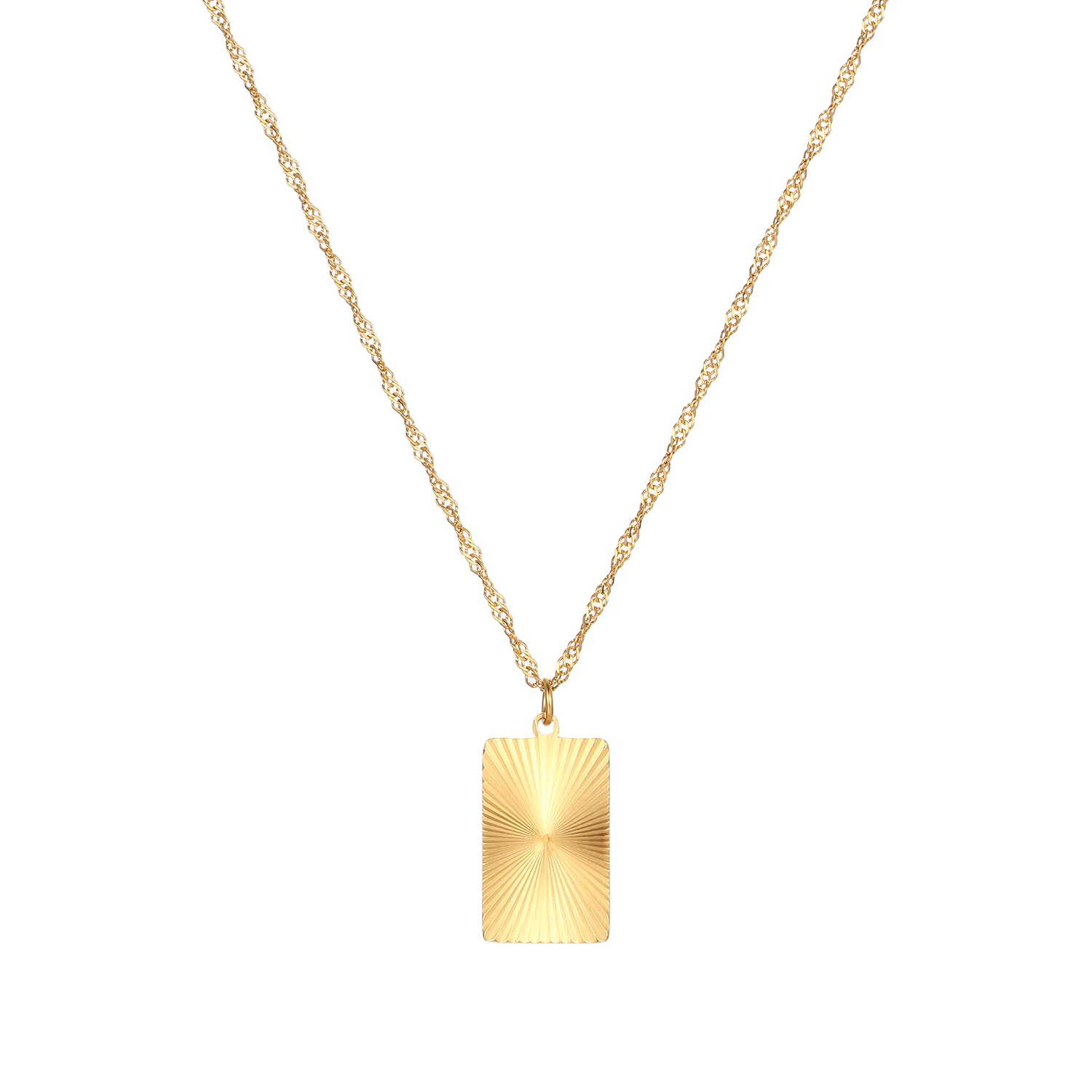 Stainless Steel Block Europe And America Fashion Pendant Necklace Jewelry Gift For Women