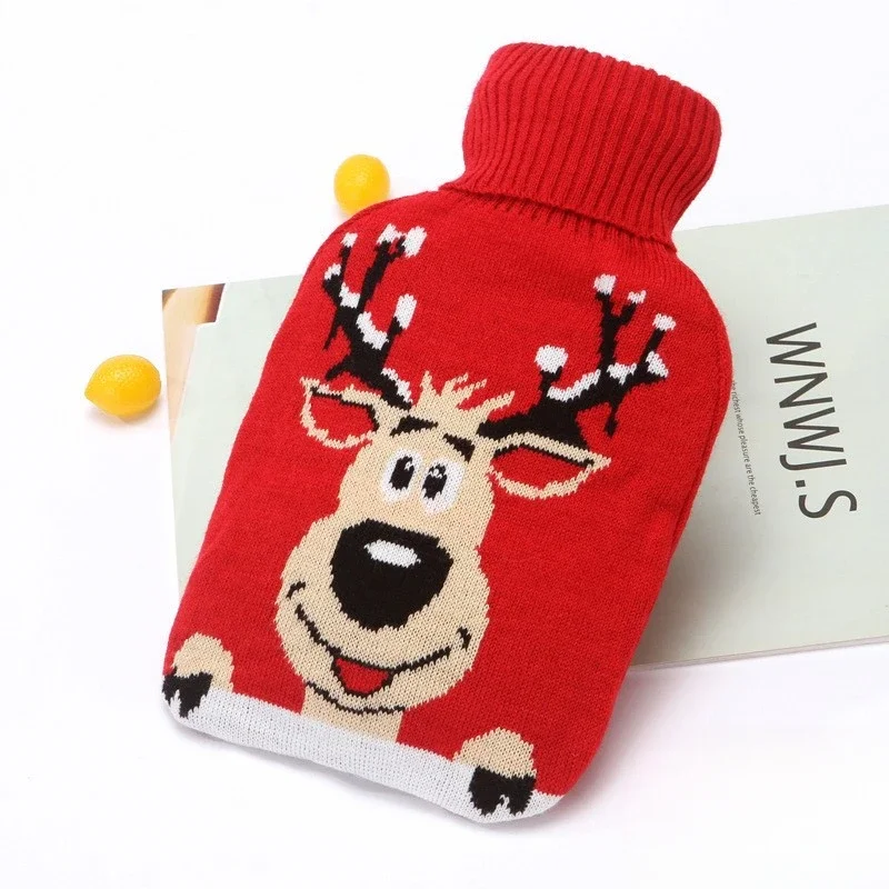 2000ml Large Cartoon Knitted Hot Water Bag Bottle Cover Case Heat Warm Keeping Coldproof Removable Winter Cover Super Soft Warm