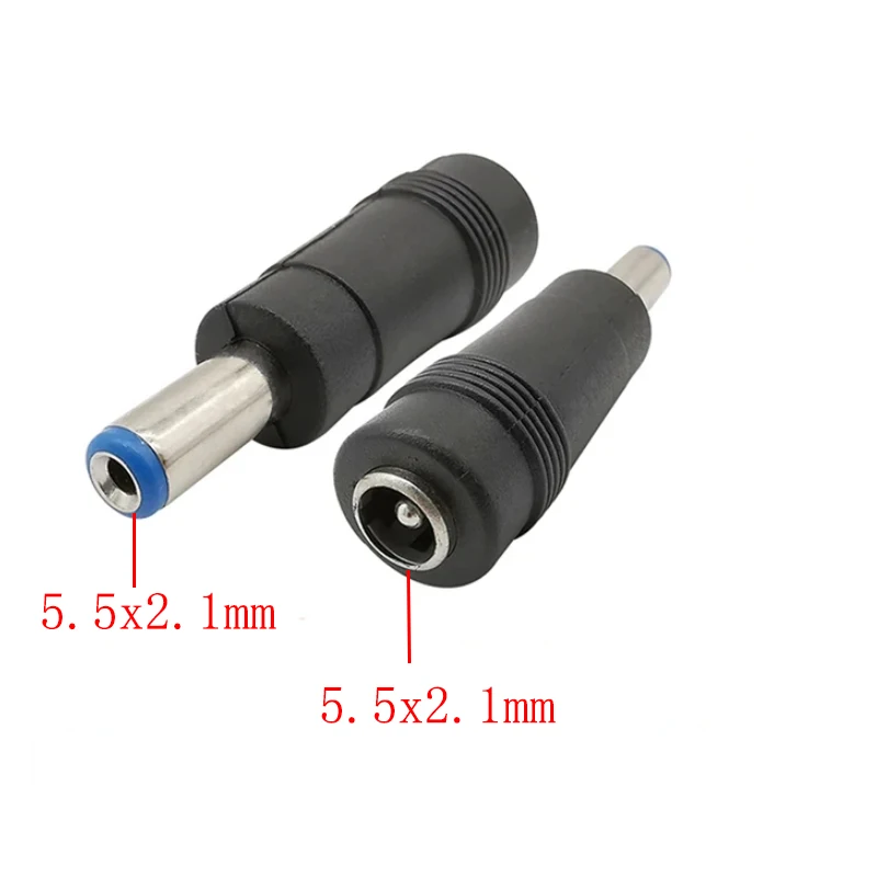 2/5Pcs DC 5.5x2.1mm Female Jack to 6.0x4.4 5.5x2.5 5.5x2.1 5.5x1.7 /4.8x1.7 4.0x1.7 3.5x1.35mm Male Plug Laptop Power Adapter
