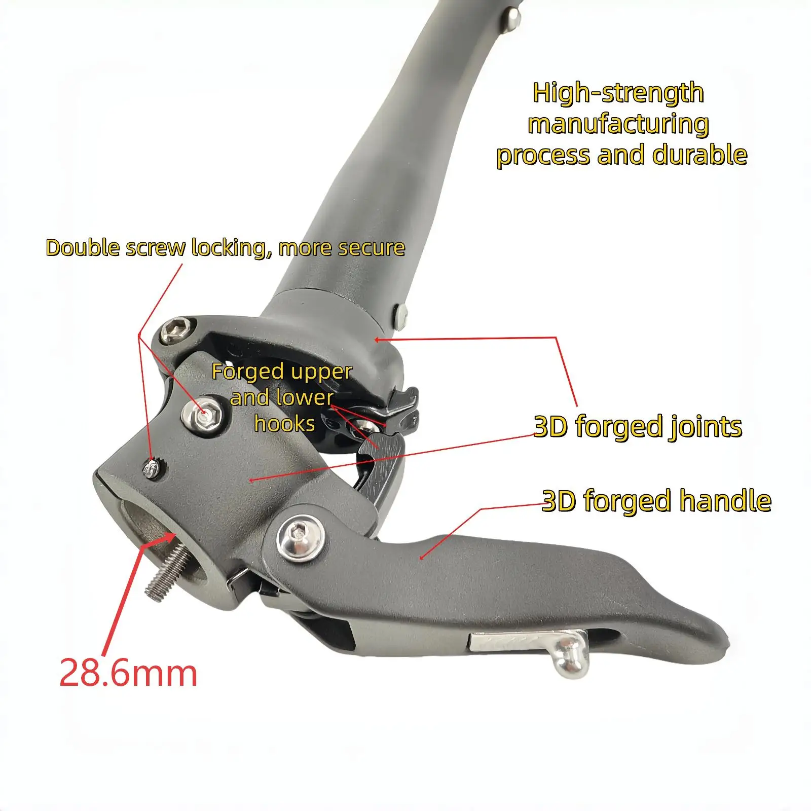 3D Folding Bicycle Stem Double Direction Telescopic Stem Handlebar 25.4mm Front Fork 28.6mm Foldable Bike Handlebar Stem 330/380