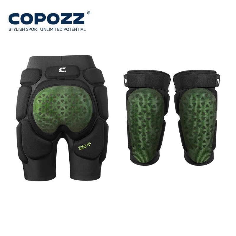 AliExpress COPOZZ Sports Protective Gear Set Skateboard Adult ESA Sponge Thicken Impact-resistant Bicycle Women Men Ski Knee And Hip Pads