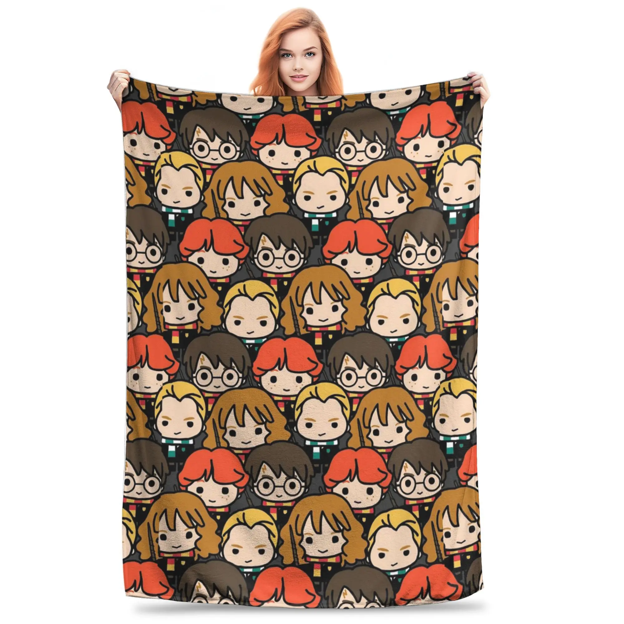 Magical Fantasy World HP Cartoon Blanket Multi-size Super Soft Cozy  Throw Blankets for Couch Sofa and Bed