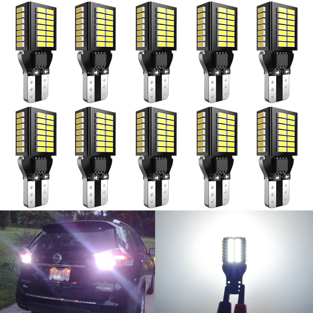 100 pcs LED T15 W16W LED Canbus Car Reverse Light Bulb for Ford Focus 2 3 MK2 Fiesta Benz VW BMW Audi Toyota Hyundai Lada Nissan