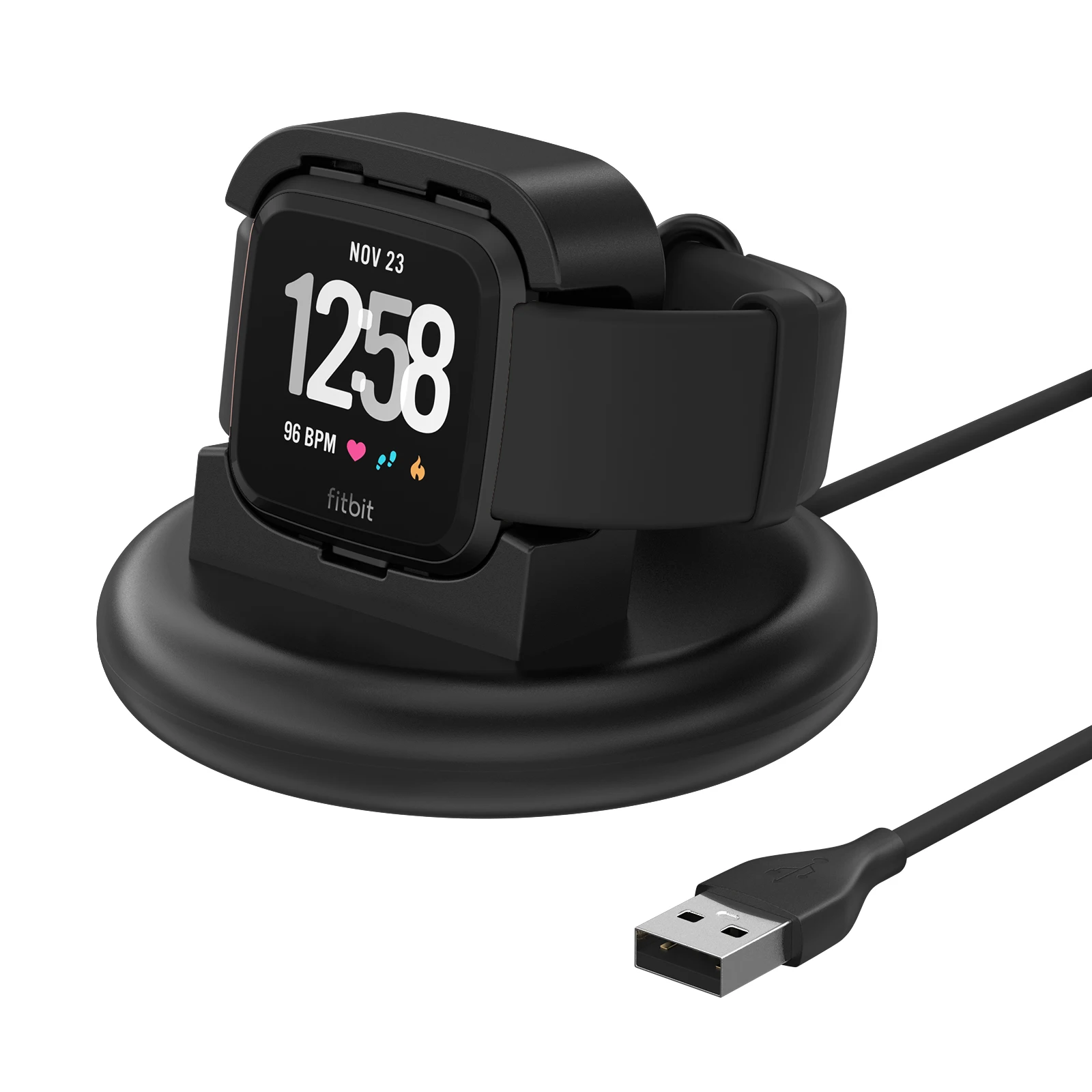 Charger for Fitbit Versa/Versa Lite Charging Dock Base Holder For Fitbit Versa Lite Charger With 125cm Cable