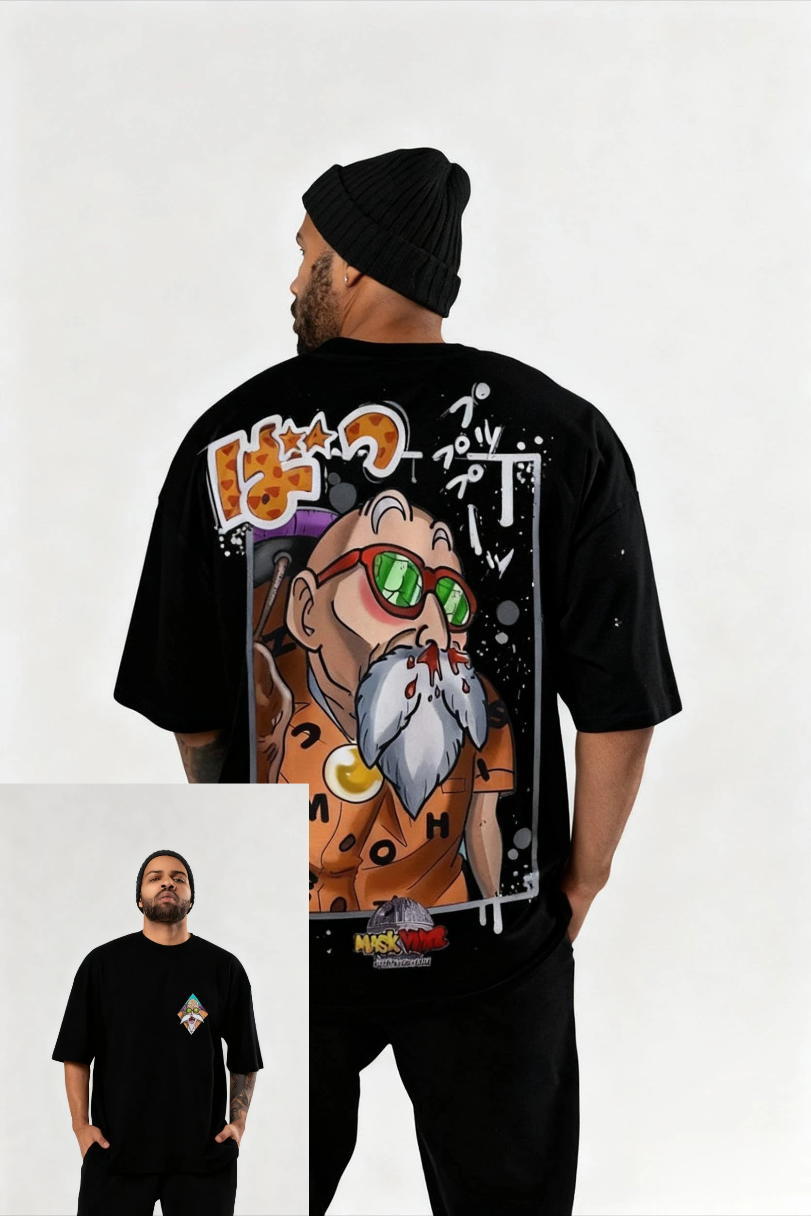 Oversized vintage dragon ball masculino e feminino 2026 novo anime dupla face impressa família americana camiseta de manga curta