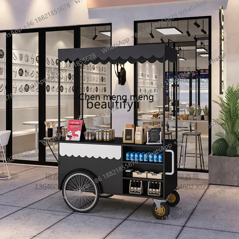 Z189 كشك تعويم من الحديد المطاوع يدويًا، عربة كشك متنقلة عربة ترويجية خارجية #5