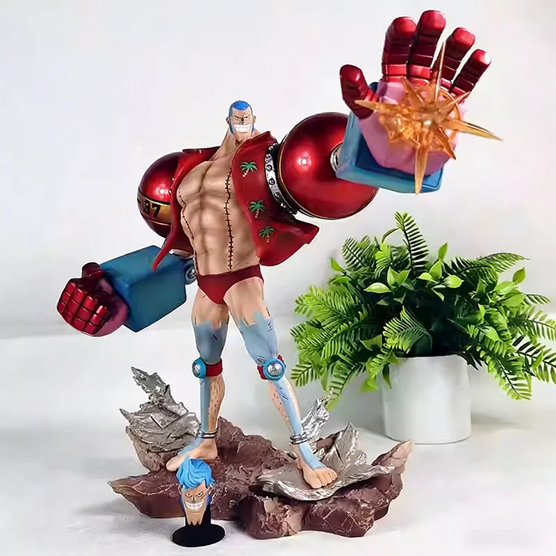 

30cm One Piece Franky Double Head Sculpture Straw Hat Crew Resonance Series Figure Desktop Decoration Ornament Collection Gift