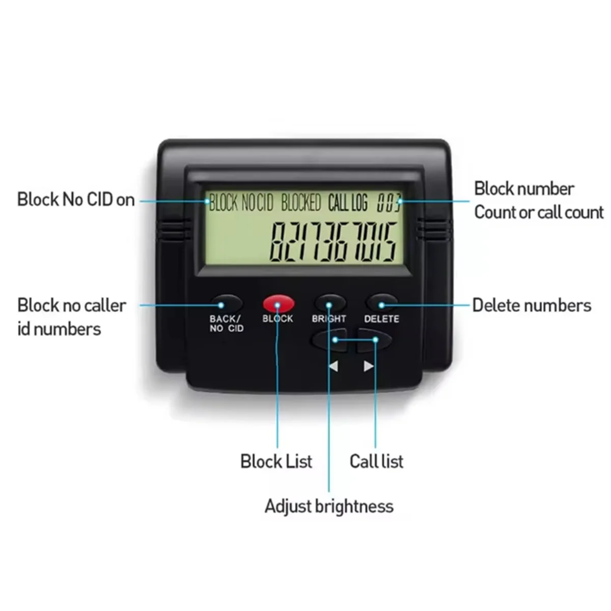 هاتف مانع المكالمات A20M للهواتف الأرضية 2000 صندوق معرف المتصل حجب عدد مكالمات Robocalls Nuisance غير المرغوب فيها #4