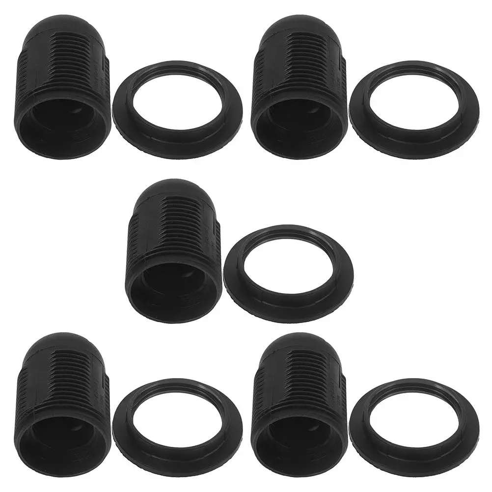 

5Pcs E26 Flame-Retardant Lamp Socket Screw Base Threaded Light Holder for Table Pendant Lamps DIY Lamp Repair Fireproof Bulb
