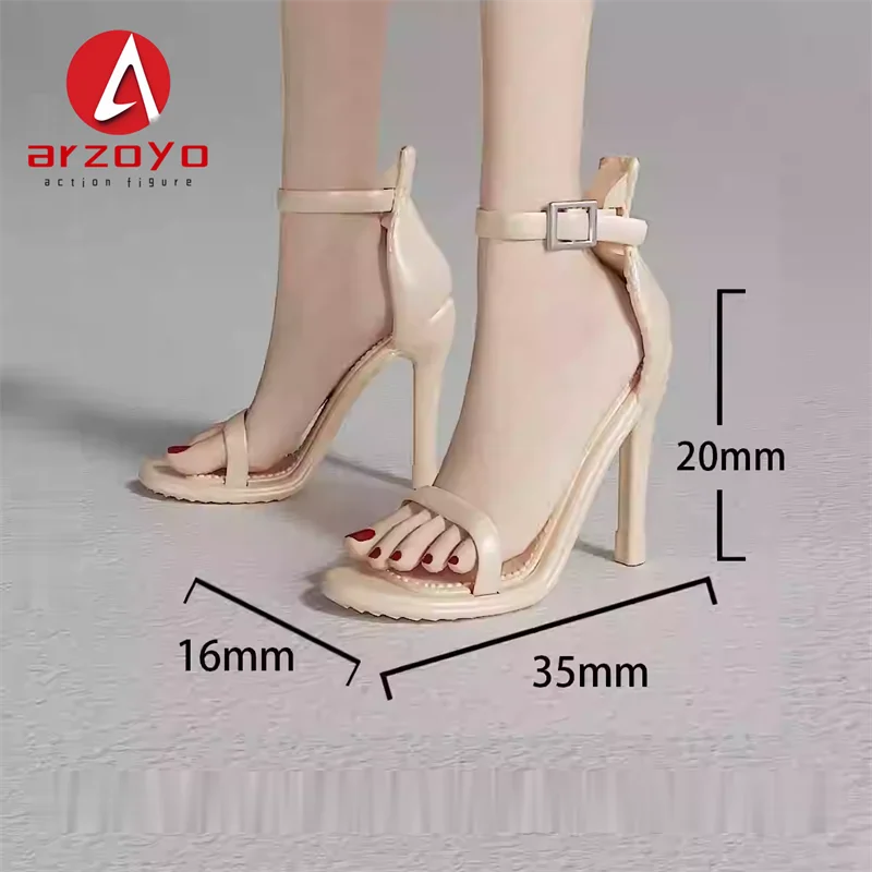 Maßstab 1:6, dünner Absatz, hochhackige Schuhe mit Einzelriemen, Zubehörmodell, passend für 12'' Bjd, Soldatin, Actionfigur, Körperpuppen