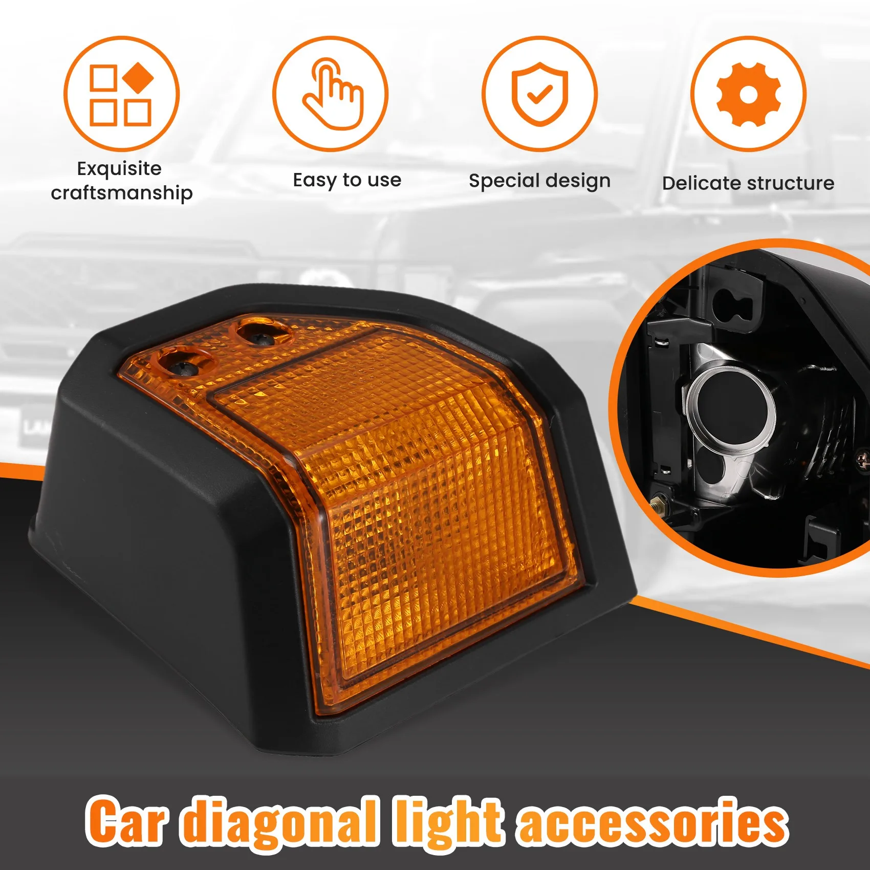 

A96E-1 Pair Car Corner Lights Lamp For Toyota Land Cruiser LC70 LC76 LC78 LC79 2024+ Auto Accessories (Without Bulb)