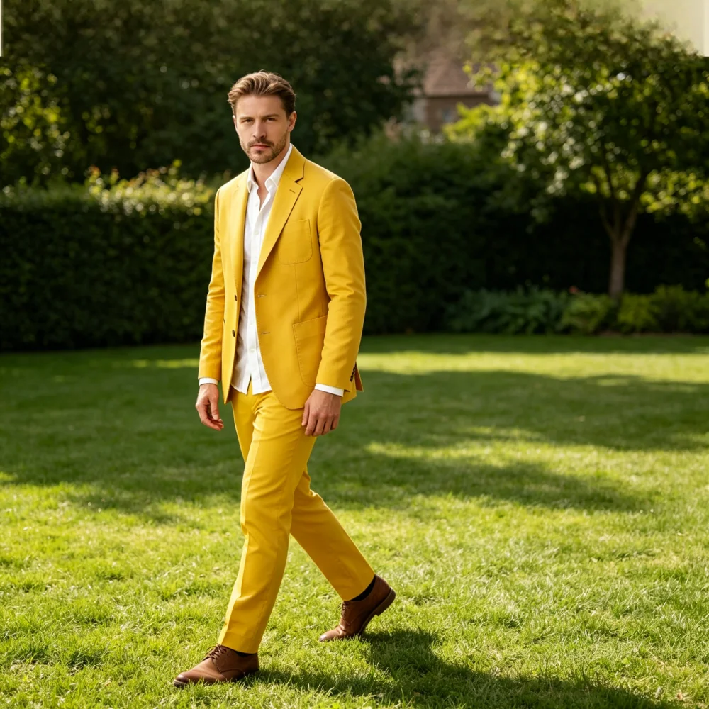 

Мужской повседневный льняной костюм-тройка Slim Fit на заказ: элегантный деловой пиджак/блейзер для танцев