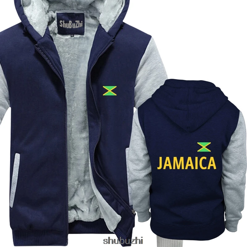 JAMAICA thick hoody - schwarz/gelb mit Flagge jamaica rasta reggae men brand hoody thick jacket New hoodies sbz3537