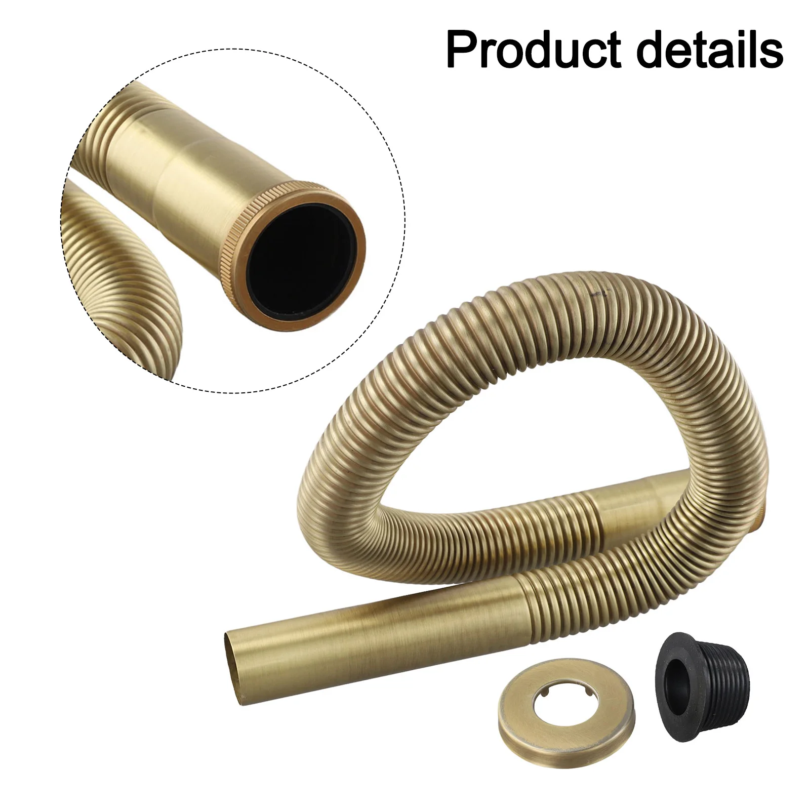 Hose for Sink Drainage Made of Brass with Flexible Design to Fit Undermount Installations and Support Continuous Water Flow