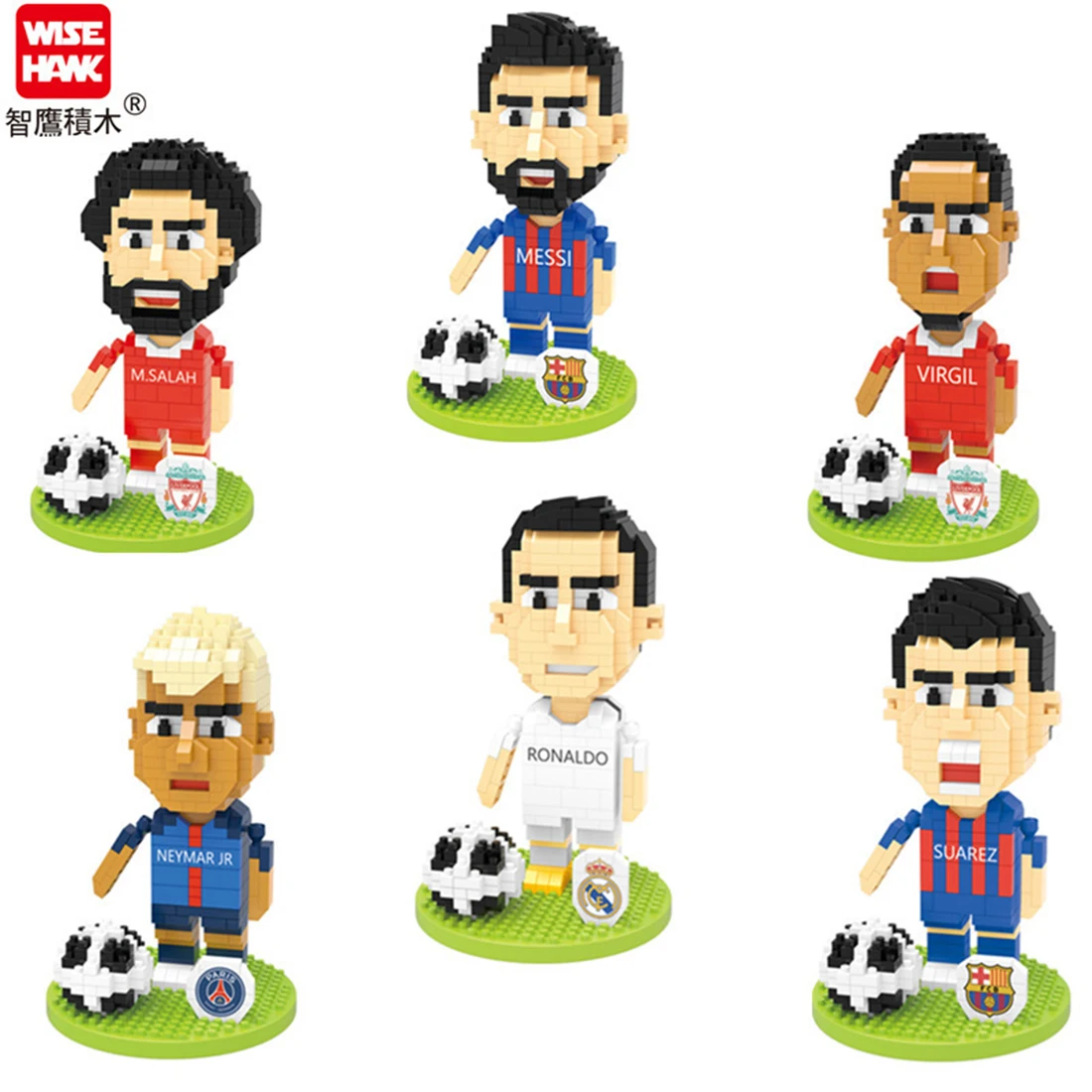 Football Star Model Micro Building Blocks DIY Soccer Player Match Assembling Mini Bricks Figure Toys  For Kid  Decorations Gifts