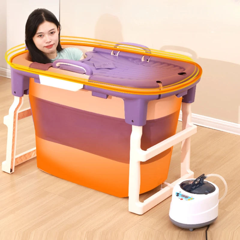 

Bath Large Rubber Heated Collapsible Bucket Foot Bathtub Home Spa Foldable Adult Swimming Banheira De Gelo Portable Comfortable