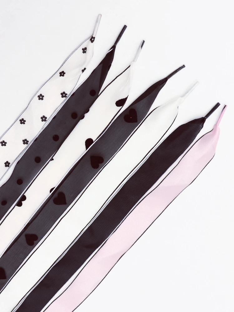 Lacets de chaussures tressés de 2.5cm de large, fil à pois, baskets plates, 80/100/120/140CM, accessoires de chaussures, 1 paire