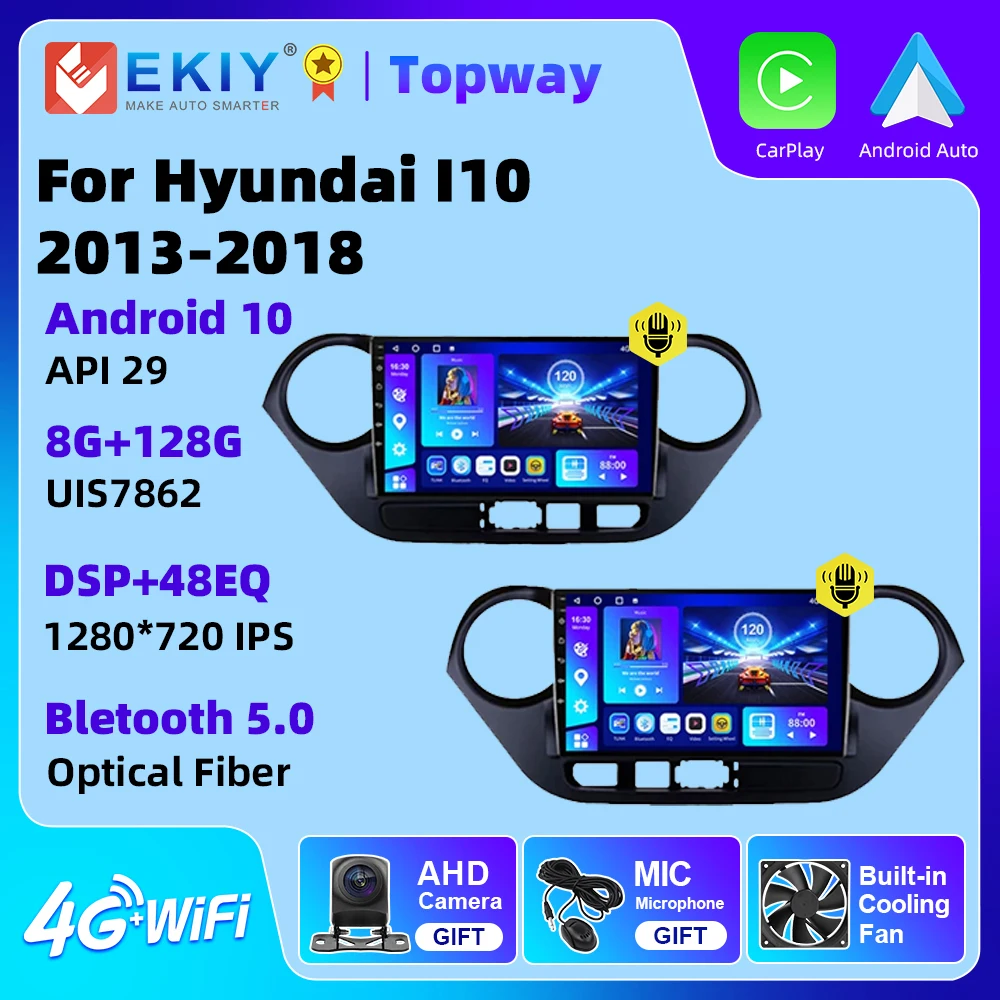 

EKIY Android 10 Car Radio for Hyundai I10 2013-2018 Multimedia DVD Player 2din 2 Din GPS Navigation Navi Head Unit Carplay