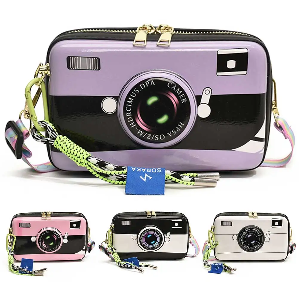 Zipper Closure Crossbody Bag Women Handbag Camera Shaped Shoulder Bag Cute Satchel Purse for Travel Shopping