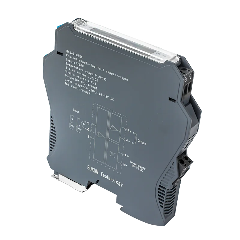 

1000C K Type 35mm DIN Rail Temperature Transmitter DC 24V 4-20mA to 0-10V to RS485 1 In 1 Out Temperature Converter Sensor