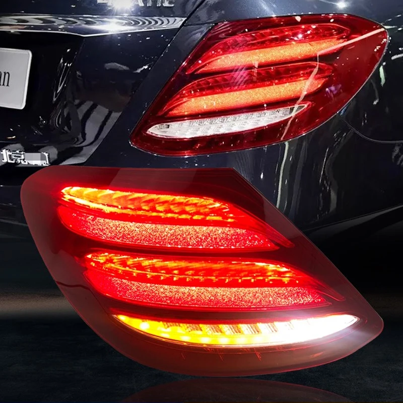 For Mercedes-Benz E Class W213 E200L E300L E320L E260L E350L 2016-2020 Red Rear Car LED Tail Light Brake Light