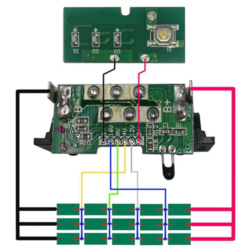 Dcb200-リチウムイオンバッテリー,充電回路基板,20v,dcb201,dcb203,dcb204,18v