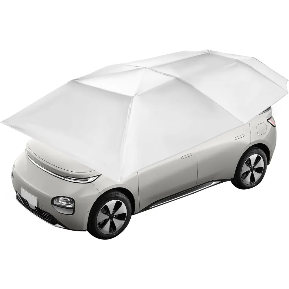 

Portable Instant Car Tent - 13.7x7.2ft Easy Setup Sun Shelter Silver-Grey for Vehicles, Waterproof UV Protection Oxford Fabric A