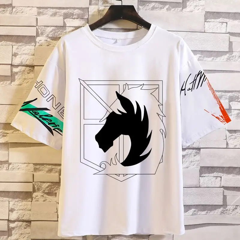 Anime juego ataque a los Titanes ropa mujer hombre capitán alas de libertad manga corta periférica bidimensional Eren camiseta